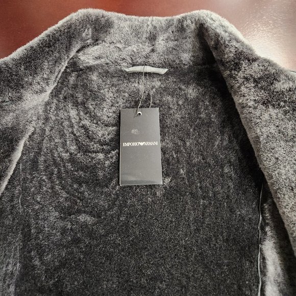 EMPORIO ARMANI Lamb Leather Shearling Jacket - Picture 12 of 16